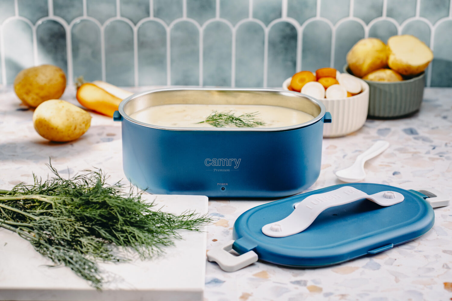 Camry Electric Lunch Box | CR 4517 | Material Stainless Steel | Blue - Image 10