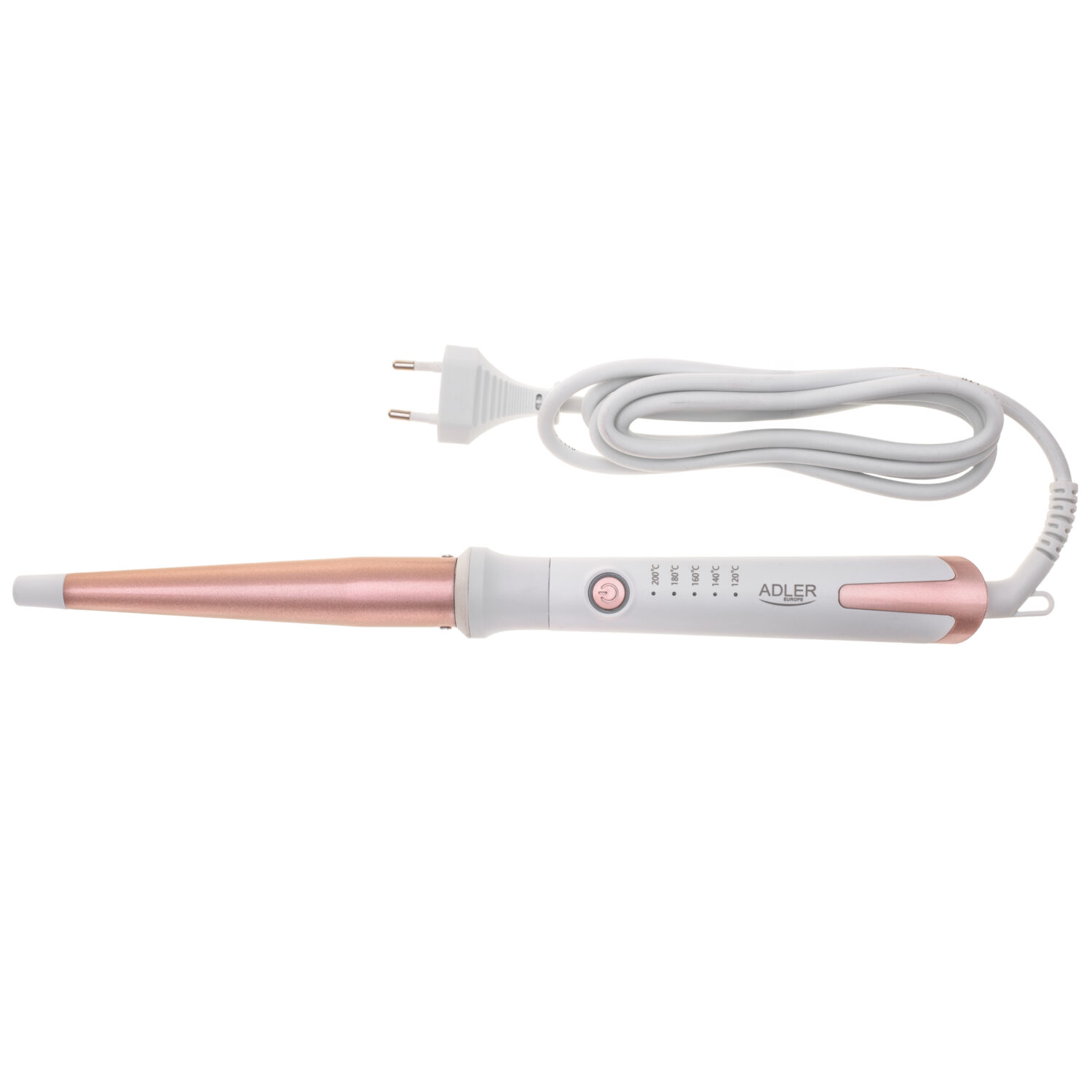 Adler Conical curling iron | AD 2119 | Barrel diameter 12-25 mm | Temperature (min) 120 °C | Temperature (max) 200 °C | Number of heating levels 5 | 45 W | White/Pink - Image 2