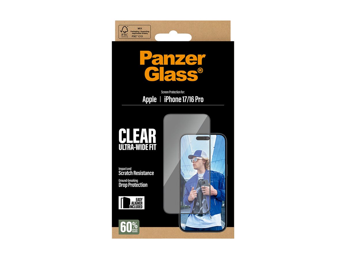 PanzerGlass Screen protector | Apple | iPhone 16 Pro/iPhone 17 | Glass | Transparent | Ultra-Wide Fit w. EasyAligner - Image 9