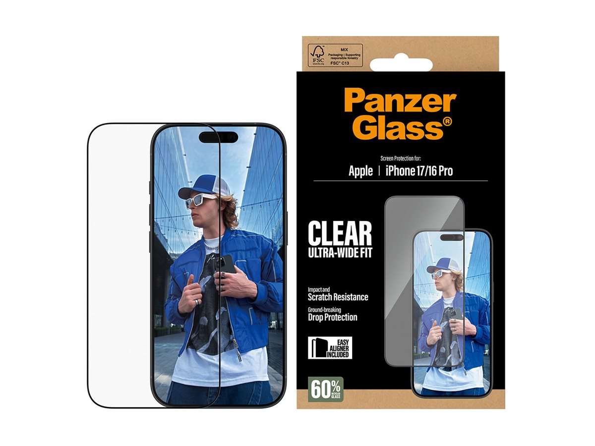 PanzerGlass Screen protector | Apple | iPhone 16 Pro/iPhone 17 | Glass | Transparent | Ultra-Wide Fit w. EasyAligner - Image 8