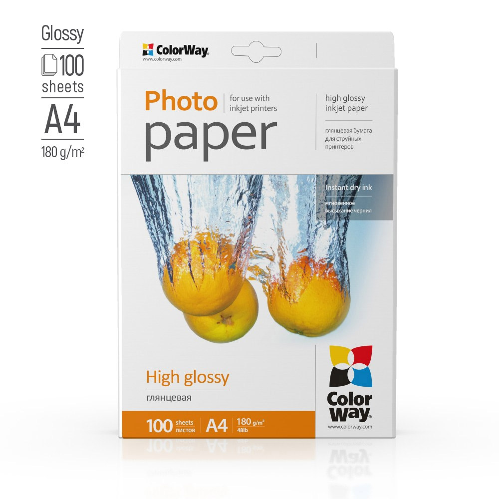 ColorWay Photo Paper, 100 sheets | 180 g/m² | A4 | High Glossy - Image 2