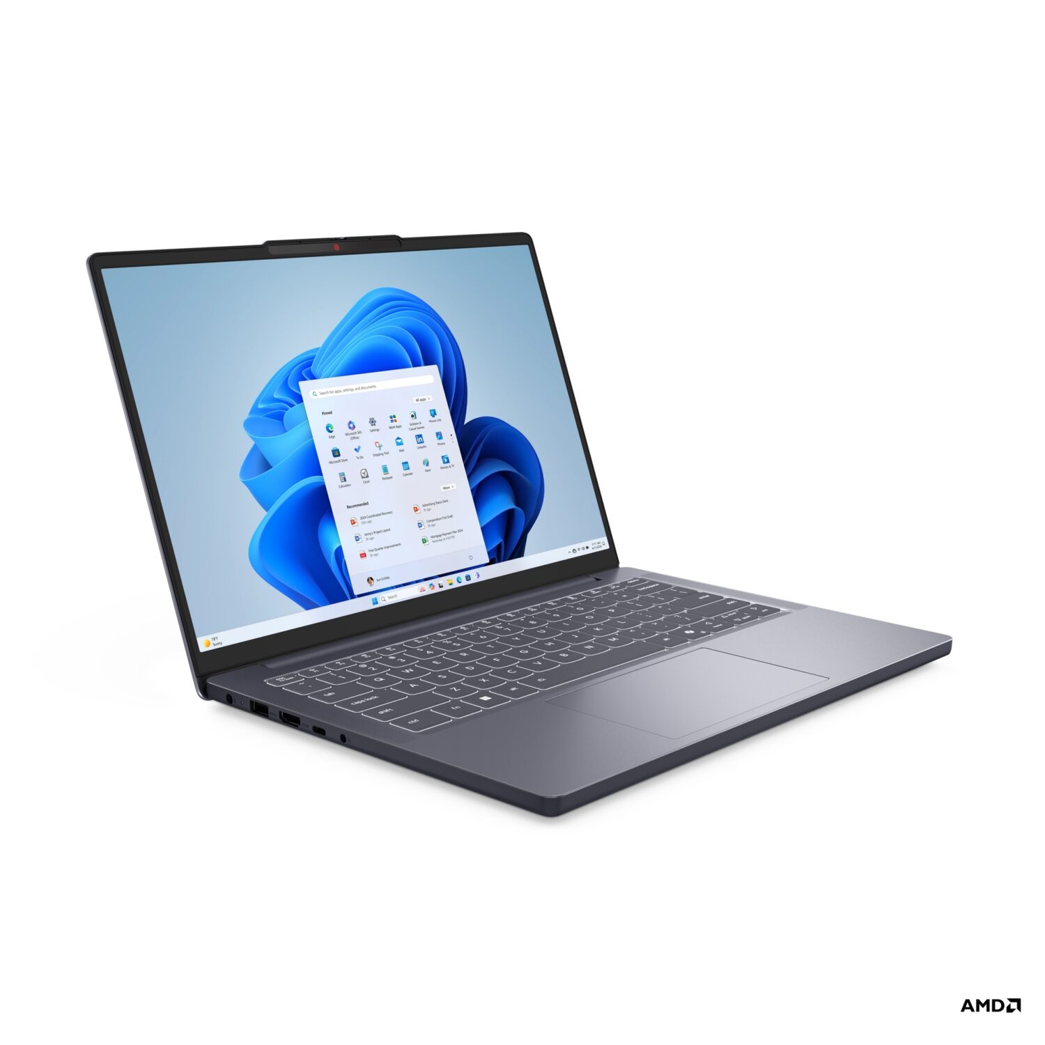 Lenovo IdeaPad Slim 3 14ARP10 | Luna Grey | 14 " | IPS | WUXGA | 1920 x 1200 pixels | Anti Glare | AMD Ryzen 5 | 7535HS | 16 GB | Soldered DDR5 | Solid-state drive capacity 512 GB | AMD Radeon 660M Graphics | Windows 11 Home | 802.11ax | Bluetooth version 5.3 | Keyboard language Nordic | Keyboard backlit | Warranty 24 month(s) | Battery warranty 12 month(s) - Image 8