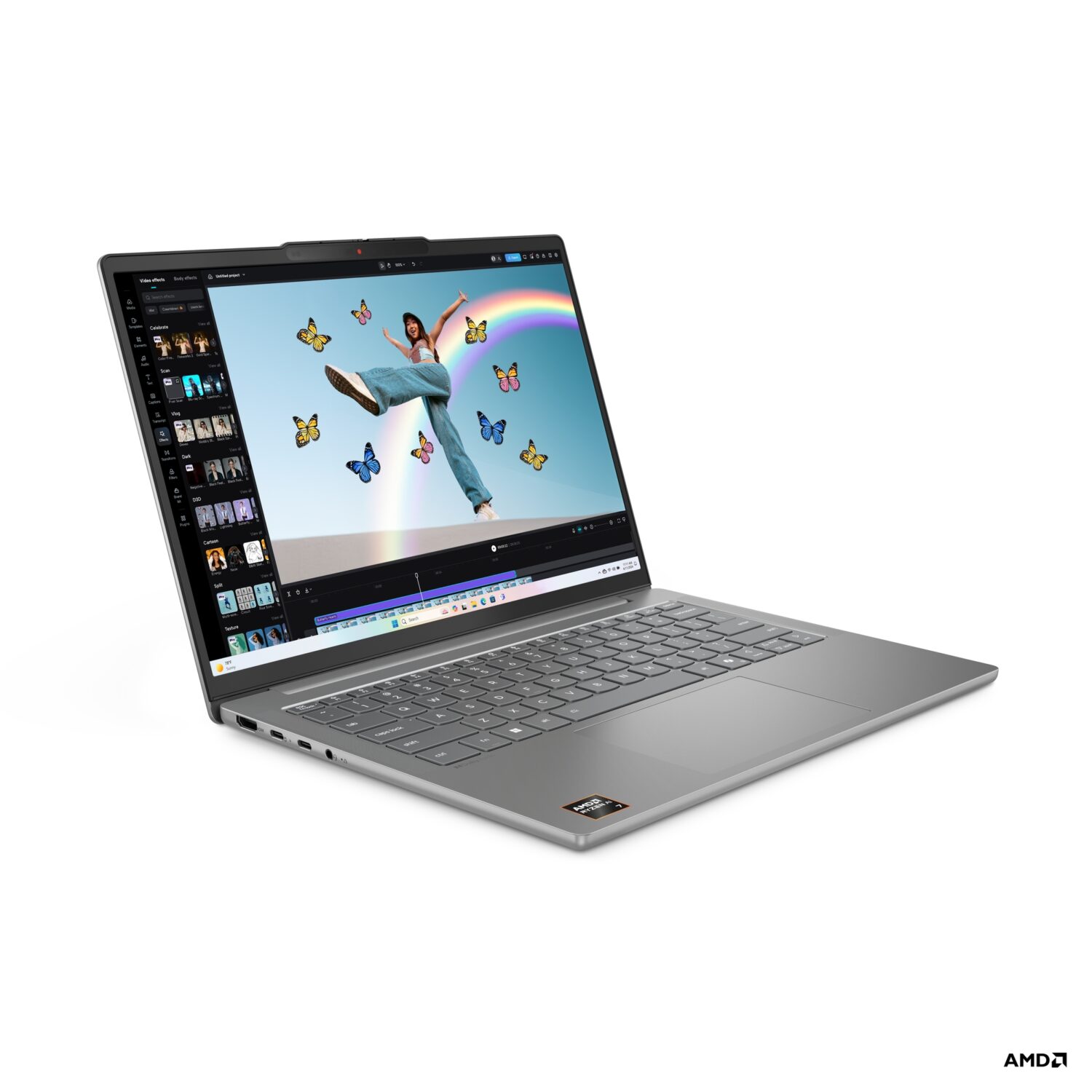 Lenovo IdeaPad Slim 5 14ARP10 | Luna Grey | 14 " | IPS | WUXGA | 1920 x 1200 pixels | Anti-glare | AMD Ryzen 5 | 7535HS | 16 (2x8GB) GB | SO-DIMM DDR5 | Solid-state drive capacity 512 GB | AMD Radeon 660M Graphics | Windows 11 Home | 802.11ax | Bluetooth version 5.2 | Keyboard language English | Keyboard backlit | Warranty 24 month(s) | Battery warranty 12 month(s) - Image 8