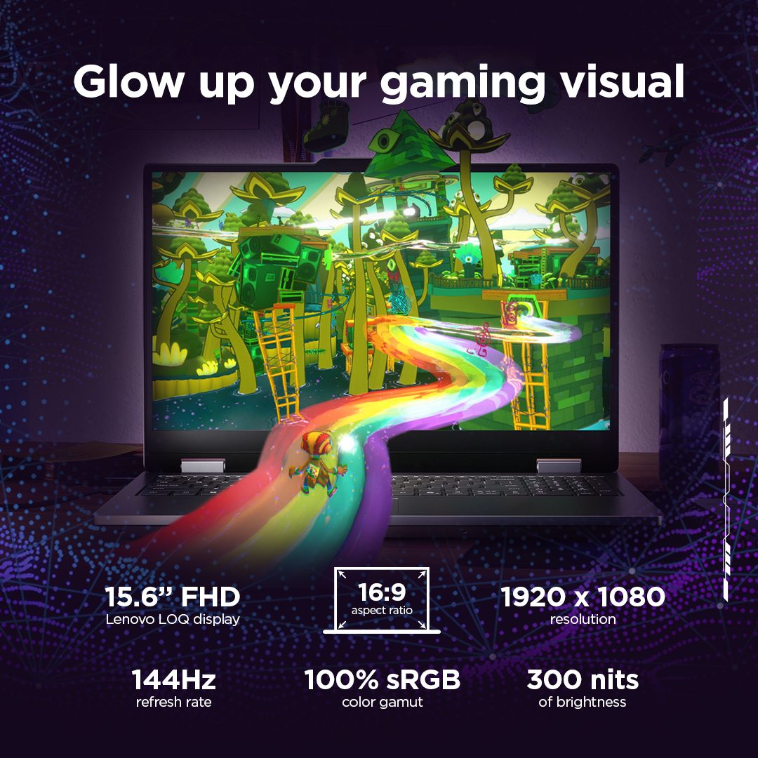 Lenovo LOQ 15IRX10 | Luna Grey | 15.6 " | IPS | FHD | 1920 x 1080 pixels | Anti-glare | Intel Core i5 | i5-13450HX | 16 GB | SO-DIMM DDR5 | Solid-state drive capacity 1000 GB | NVIDIA GeForce RTX 5060 | GDDR7 | 8 GB | Windows 11 Home | 802.11ax | Bluetooth version 5.2 | Keyboard language English | Keyboard backlit | Warranty 24 month(s) | Battery warranty 12 month(s) - Image 40