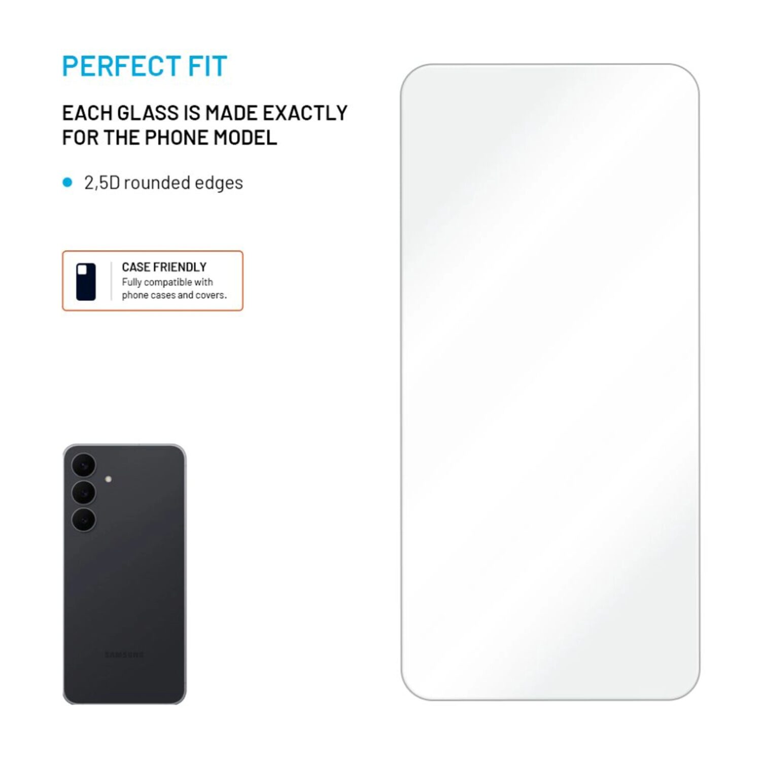 Fixed Screen protector | Samsung | Galaxy S25 FE | Tempered glass | Transparent - Image 3