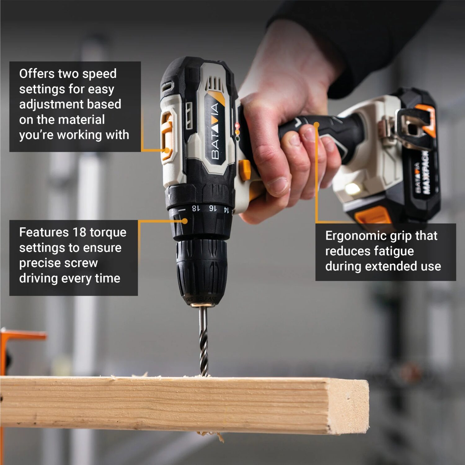 Batavia B.V. 18V Drill Driver - Without Battery and Charger in BMC - Image 3