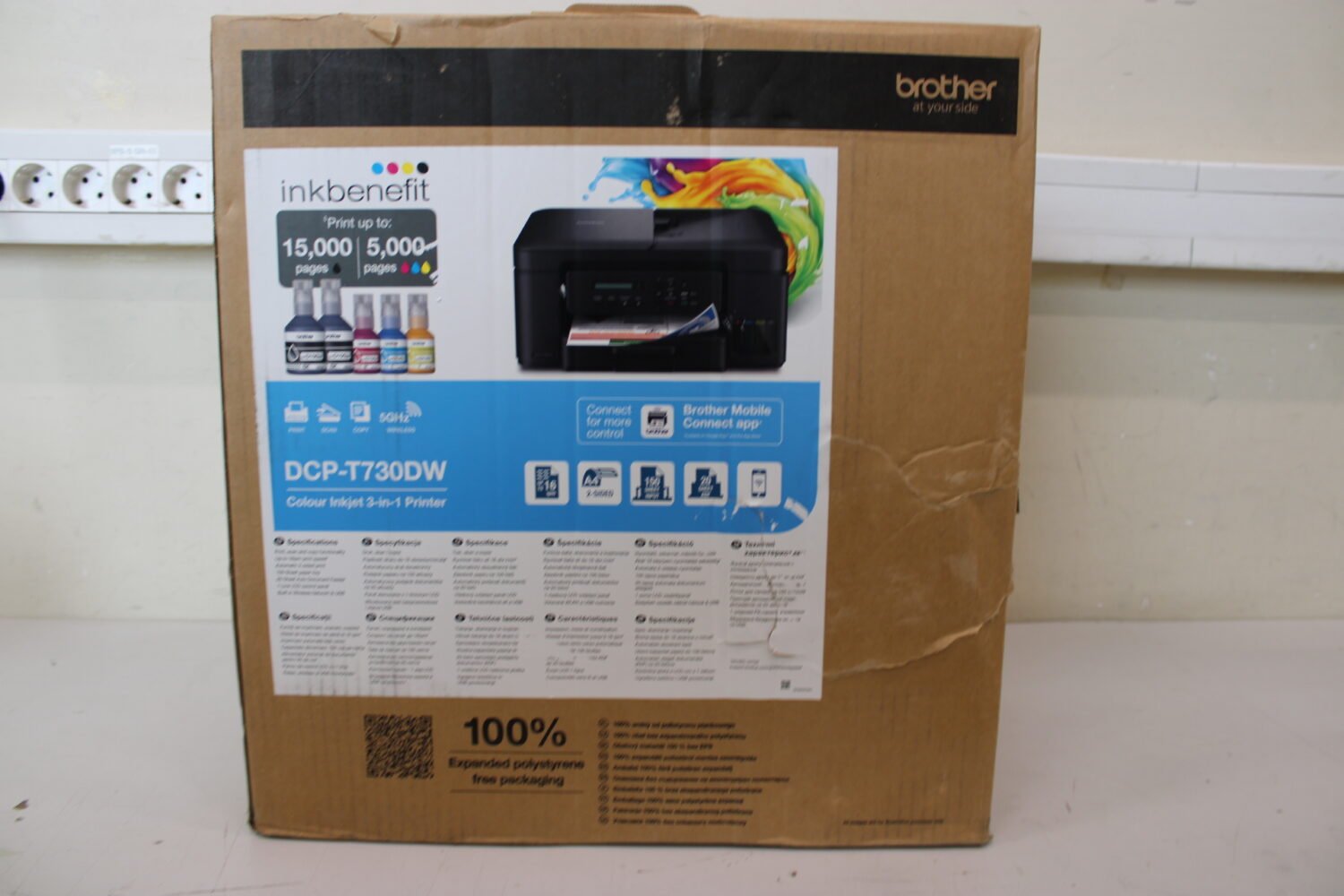 SALE OUT. Brother DCP-T730DW 3-in-1 Wireless Inkjet Printer | Brother DCP-T730DW | Inkjet | Colour | A4 | Wi-Fi | Black | DAMAGED PACKAGING