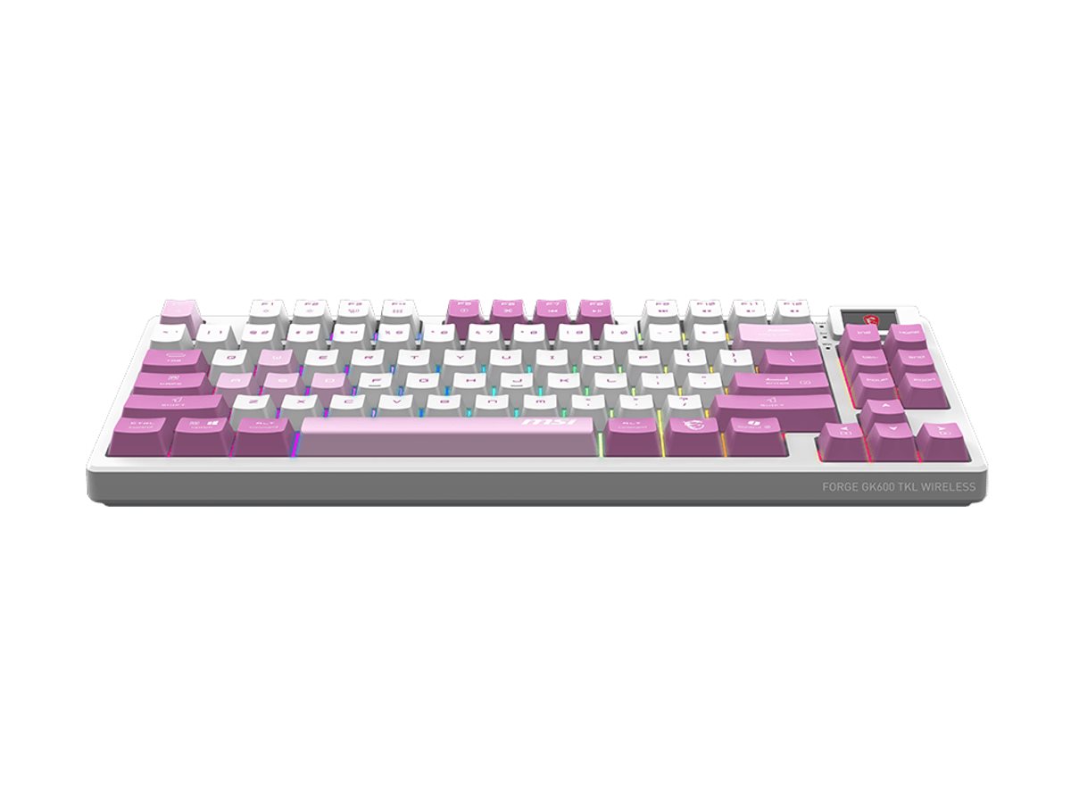 MSI FORGE GK600 TKL WIRELESS VIOLET | Gaming keyboard | Wireless | US | 2.4 GHz Wireless, Bluetooth, USB 2.0 | Mechanical Linear - Image 5