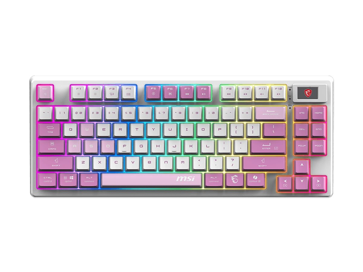 MSI FORGE GK600 TKL WIRELESS VIOLET | Gaming keyboard | Wireless | US | 2.4 GHz Wireless, Bluetooth, USB 2.0 | Mechanical Linear - Image 3