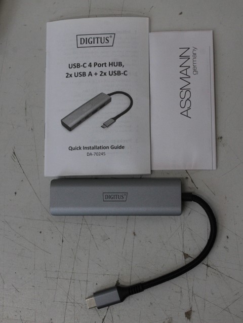 SALE OUT. Digitus USB-C 4 Port HUB 2x USB-A + 2x USB-C Gen2 | Digitus USB-C 4 Port HUB 2x USB-A + 2x USB-C Gen2 | DA-70245 | USB-C Hub DAMAGED PACKAGING - Image 3