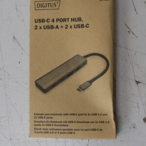 SALE OUT. Digitus USB-C 4 Port HUB 2x USB-A + 2x USB-C Gen2 | Digitus USB-C 4 Port HUB 2x USB-A + 2x USB-C Gen2 | DA-70245 | USB-C Hub DAMAGED PACKAGING
