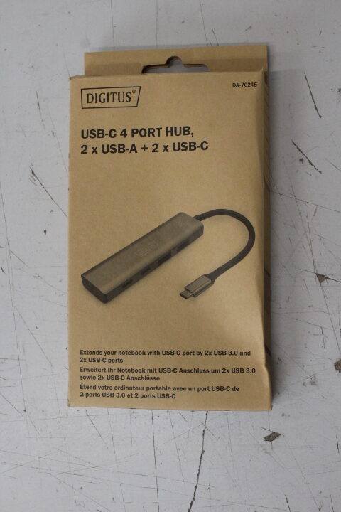SALE OUT. Digitus USB-C 4 Port HUB 2x USB-A + 2x USB-C Gen2 | Digitus USB-C 4 Port HUB 2x USB-A + 2x USB-C Gen2 | DA-70245 | USB-C Hub DAMAGED PACKAGING