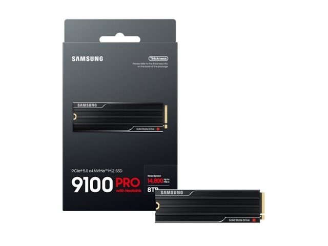 Samsung SSD | 9100 PRO With Heatsink | 8000 GB | SSD form factor M.2 2280 | Solid-state drive interface PCIe 5.0 x4, NVMe 2.0 | Read speed 14800 MB/s | Write speed 13400 MB/s - Image 4