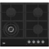 BEKO Hob | HILW64235S | Gas | Number of burners/cooking zones 4 | Rotary knobs | Black