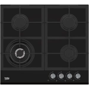 BEKO Hob | HILW64235S | Gas | Number of burners/cooking zones 4 | Rotary knobs | Black
