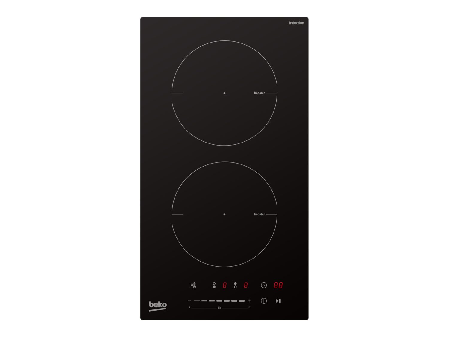 Beko HDI32400TO Hob, Induction, Width 28.8cm, 2 cooking zones, Touch control, Black | BEKO