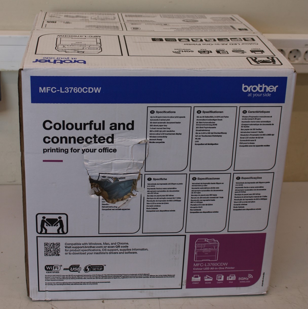 SALE OUT. Brother MFC-L3760CDW Color All-in-One LED Printer with Fax | Brother Multifunction Printer | MFC-L3760CDW | Laser | Colour | All-in-one | A4 | Wi-Fi | DAMAGED PACKAGING