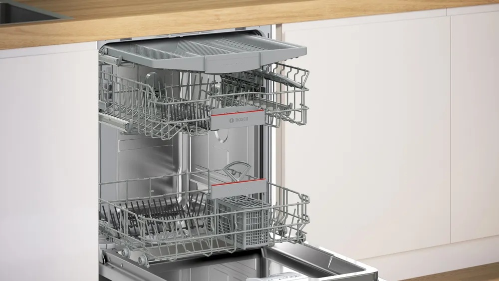 Bosch Dishwasher | SMU4HMW02S | Built-in | Width 60 cm | Number of place settings 14 | Number of programs 6 | Energy efficiency class D | Display | AquaStop function | White - Image 7