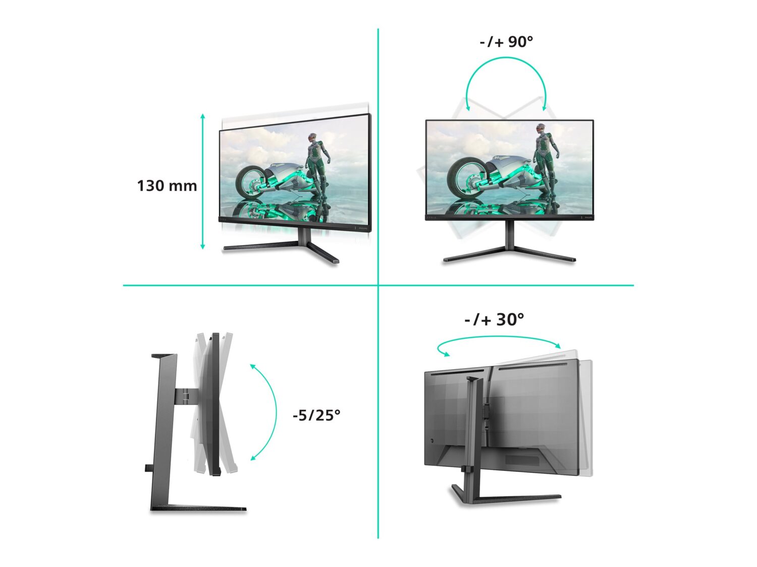 Philips | 27M2N3800A/00 | 27 " | Fast IPS | 4K UHD | 16:9 | 160 Hz | 1 ms | 3840 x 2160 pixels | 350 cd/m² | HDMI ports quantity 2 | Charcoal - Image 6