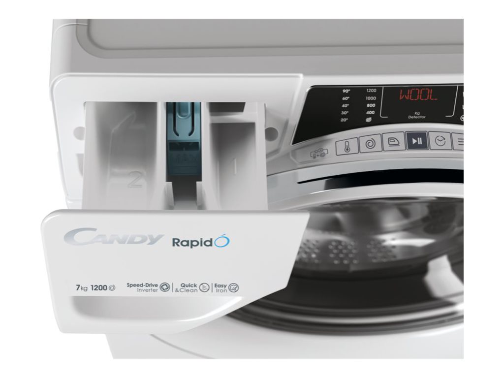 Candy RO41274DWMCT/1-S Washing Machine, A, Front loading, Depth 40 cm, 7 kg, White | Candy - Image 6