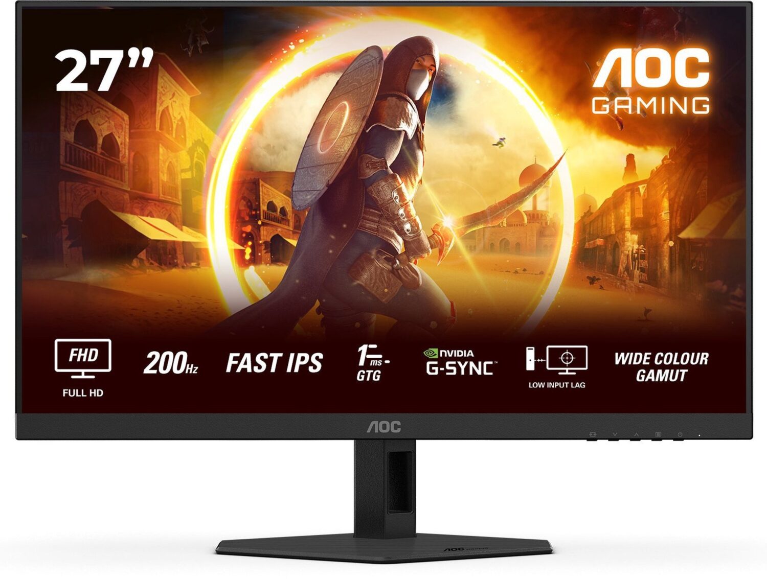 AOC | 27G4HRE | 27 " | Fast IPS | FHD | 16:9 | 200 Hz | 1 ms | 1920 x 1080 pixels | 300 cd/m² | HDMI ports quantity 2 | Black