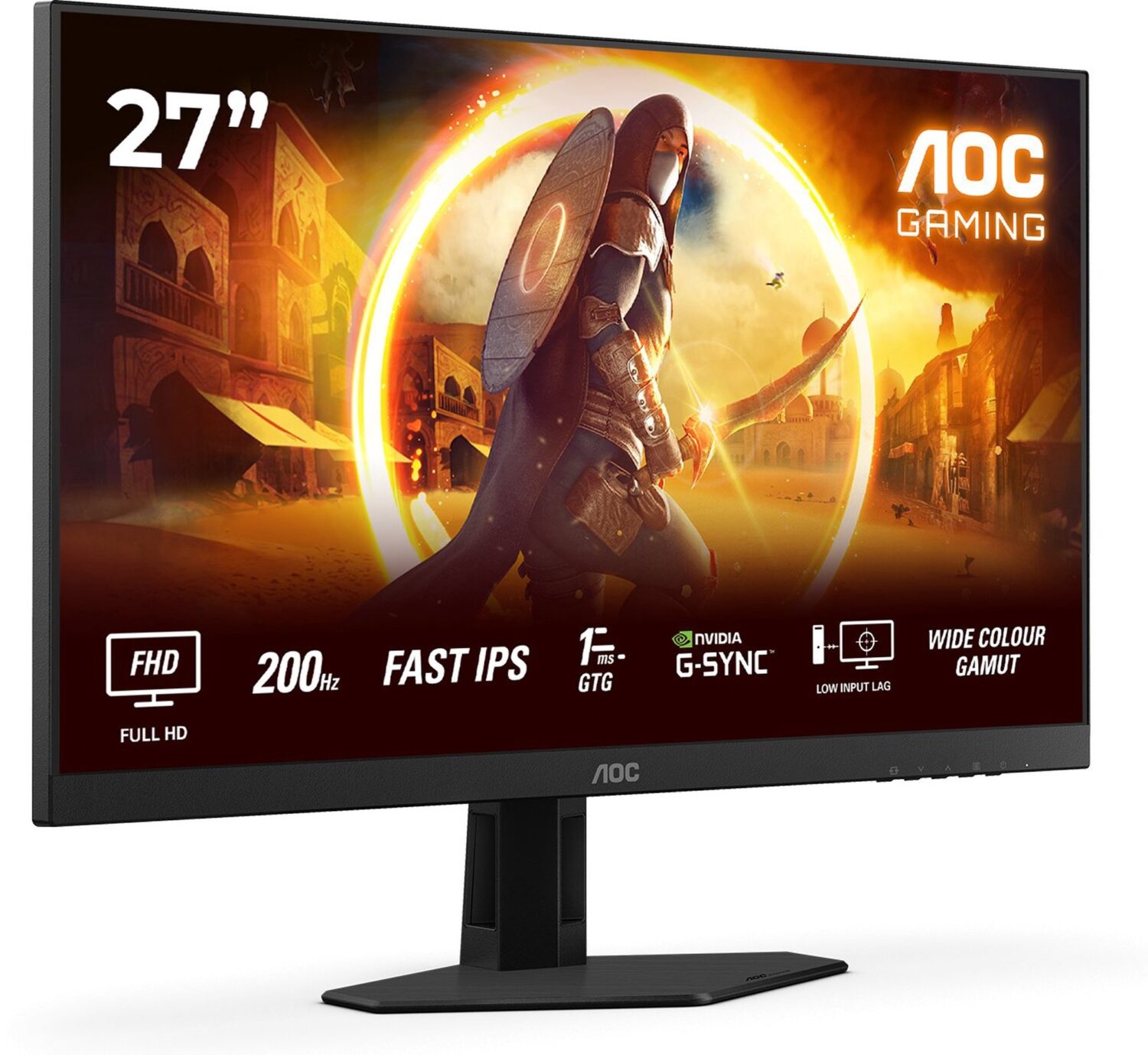 AOC | 27G4HRE | 27 " | Fast IPS | FHD | 16:9 | 200 Hz | 1 ms | 1920 x 1080 pixels | 300 cd/m² | HDMI ports quantity 2 | Black - Image 2