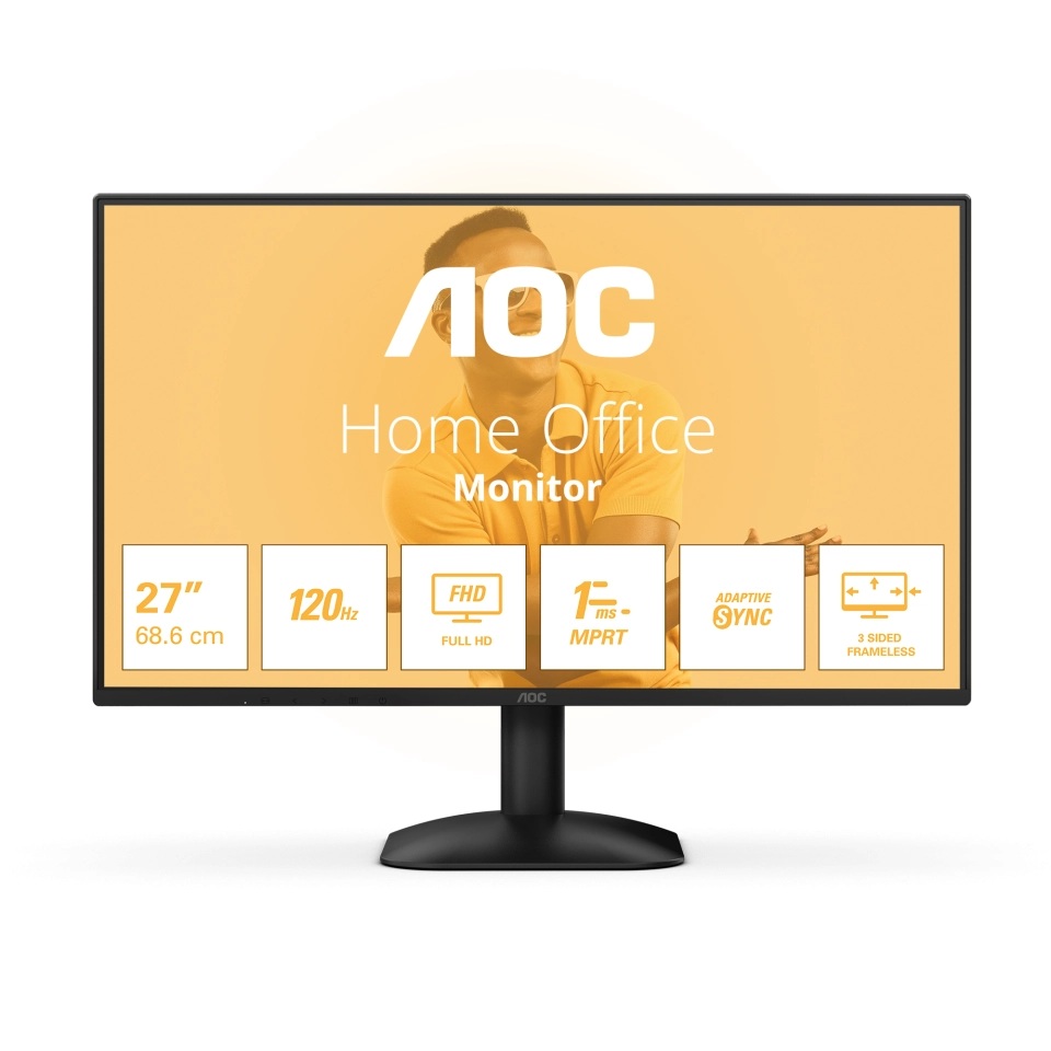 AOC | 27B31H | 27 " | IPS | FHD | 16:9 | 120 Hz | 1 ms | 1920 x 1080 pixels | 300 cd/m² | HDMI ports quantity 1 | Black