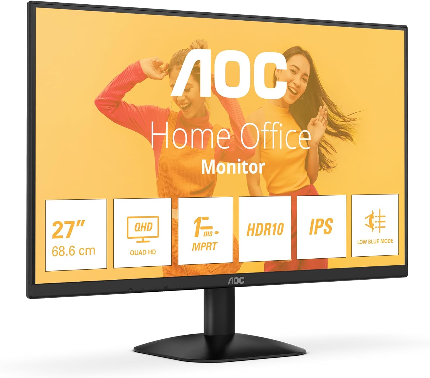 AOC | Q27B35E | 27 " | IPS | QHD | 16:9 | 75 Hz | 1 ms | 2560 x 1440 pixels | 300 cd/m² | HDMI ports quantity 1 | Black - Image 2