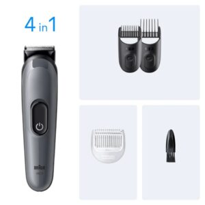Braun 4-in-1 Grooming Kit | All-in-One Series 3 AIO3500 | Cordless | Number of length steps 14 | Black