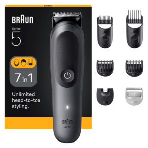 Braun 7-in-1 Grooming Kit | All-in-One Kit Series 5 AIO5520 | Cordless | Number of length steps 14 | Black