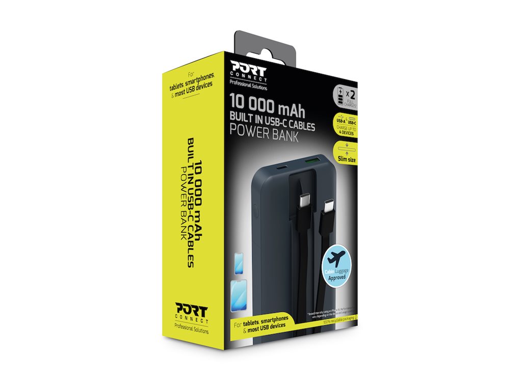 PORT CONNECT External battery 2 X USB-C PD | 10000 mAh | Blue - Image 7