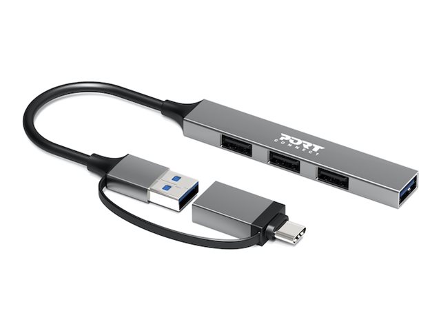 PORT CONNECT Hub USB 4 Ports Slim Combo for BtoC | PORT CONNECT