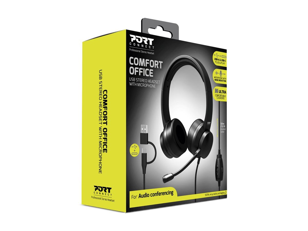 PORT CONNECT Stereo Headset Wired USB Comfort | PORT CONNECT - Image 4