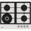 Beko HILW64225SW Hob, Gas, Width 58,5 cm, 4 cooking zones, Mechanic control, White | BEKO