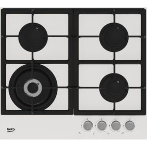 Beko HILW64225SW Hob, Gas, Width 58,5 cm, 4 cooking zones, Mechanic control, White | BEKO