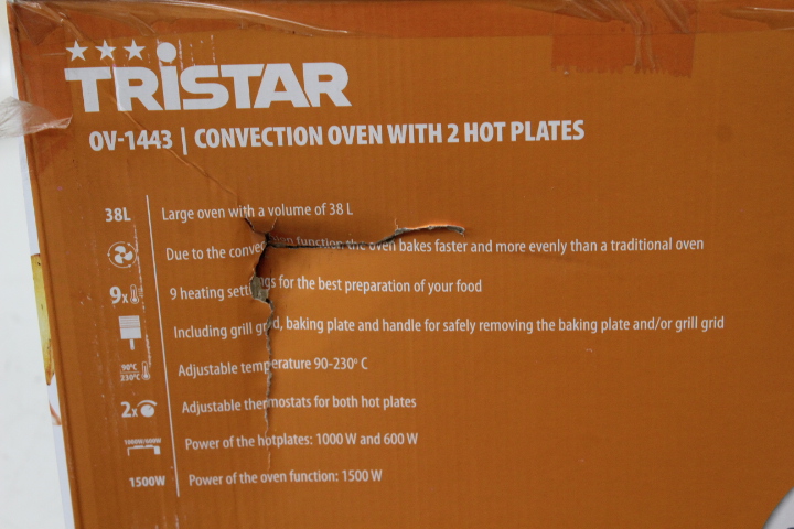 SALE OUT. | Tristar | Electric mini oven | OV-1443 | Integrated timer | 38 L | Power 3100 W | Black | DAMAGED PACKAGING - Image 3