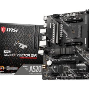MSI | MAG A520M VECTOR WIFI | Processor family AMD | Processor socket AM4 | DDR4 | Memory slots 2 | Chipset AMD A | Micro ATX