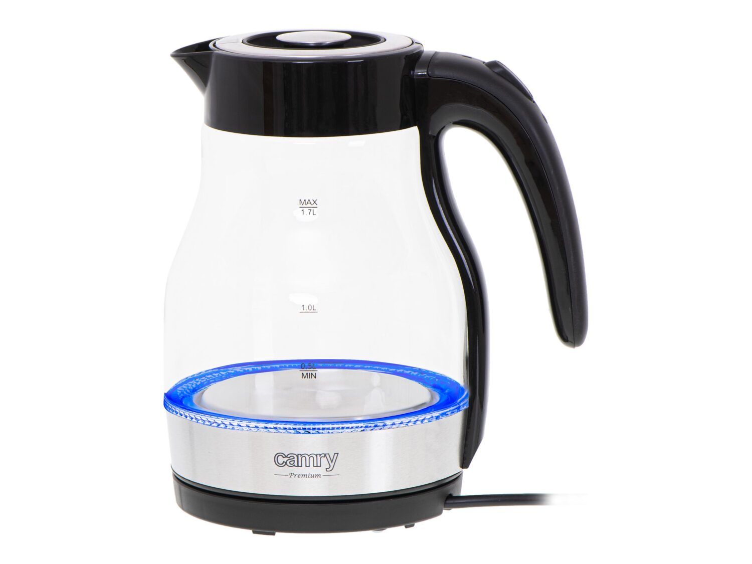 Camry | Kettle | CR 1300 | Electric | 2200 W | 1.7 L | Glass | 360° rotational base | Black - Image 7