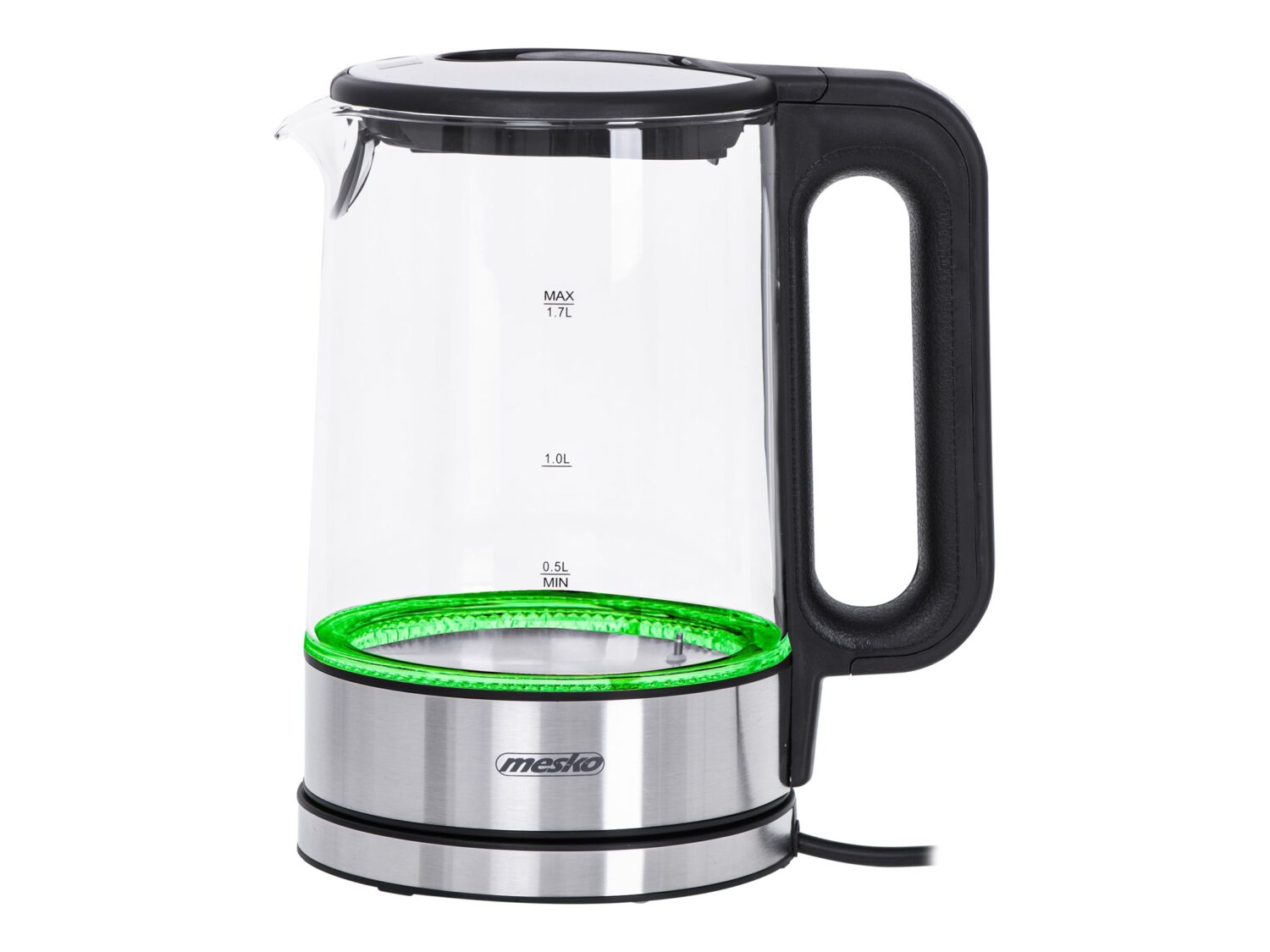 Mesko | Kettle | MS 1301b | Electric | 1850 W | 1.7 L | Glass/Stainless steel | 360° rotational base | Black - Image 7