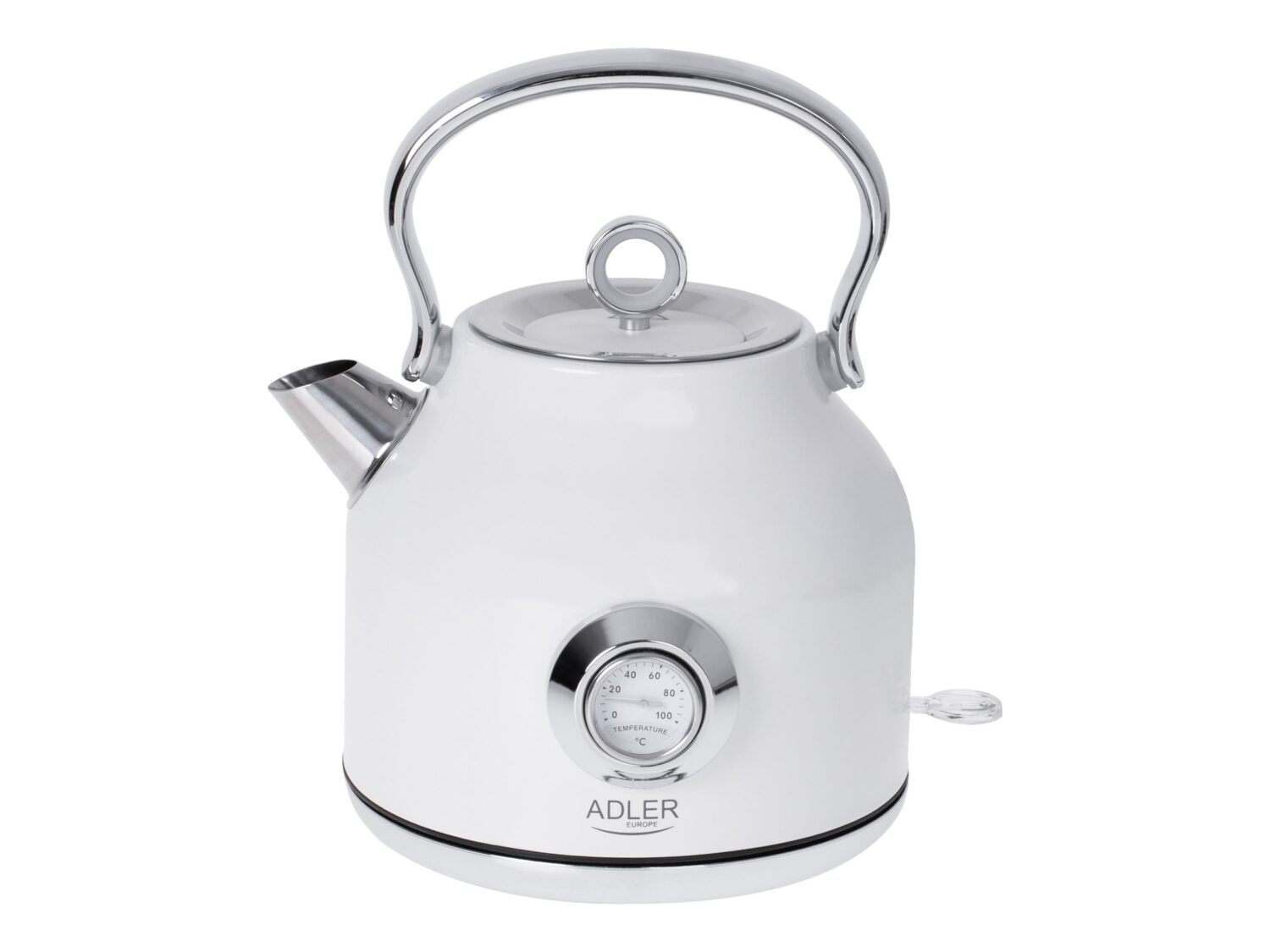 Adler | Kettle with a Thermomete | AD 1346w | Electric | 2200 W | 1.7 L | Stainless steel | 360° rotational base | White - Image 8