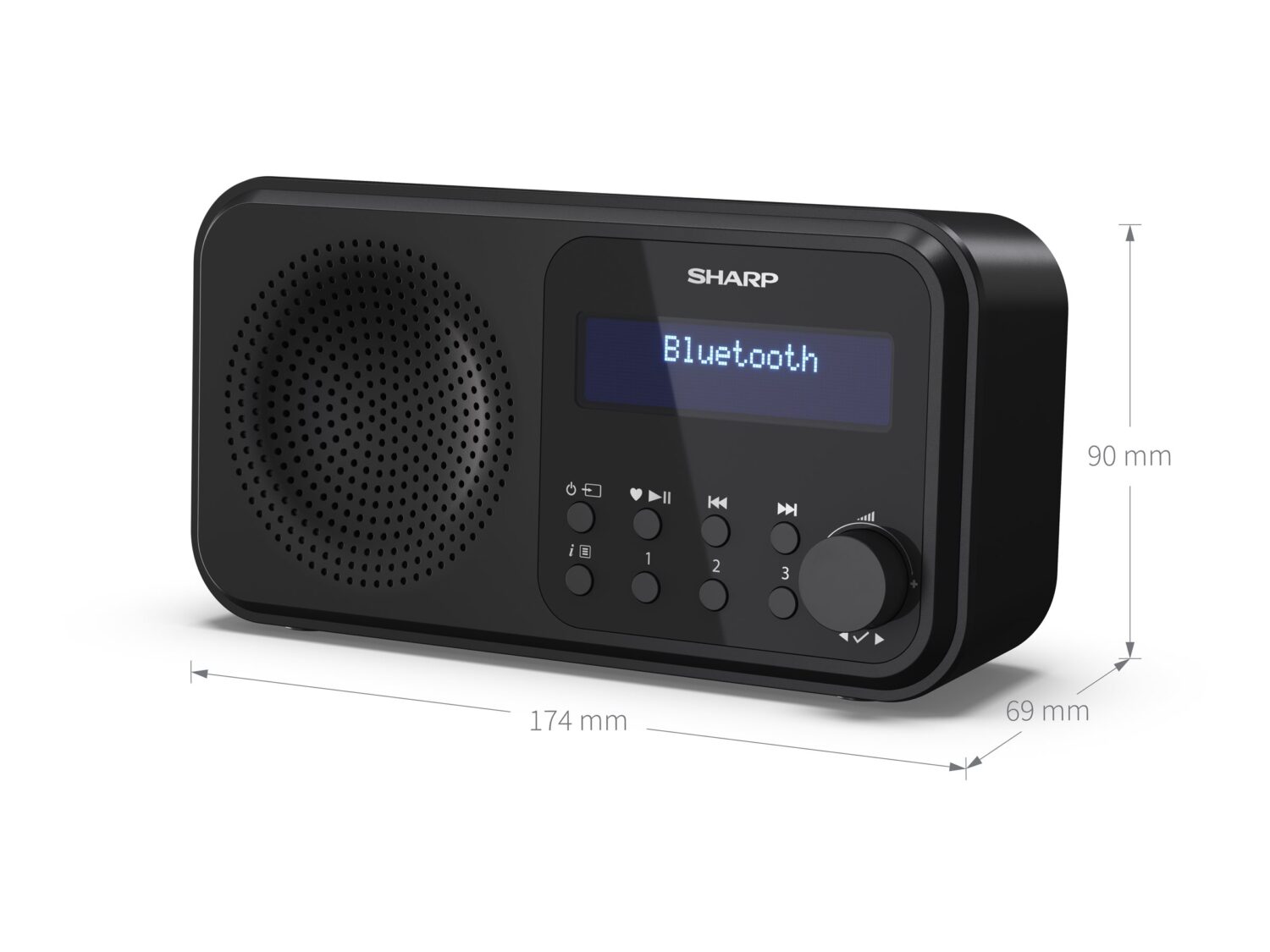 Sharp DR-P420(BK) Tokyo Portable Digital Radio, FM/DAB/DAB+, Bluetooth 5.0, USB or Battery Powered, Midnight Black | Sharp | Tokyo Portable Digital Radio | DR-P420(BK) | Bluetooth | Midnight Black - Image 3