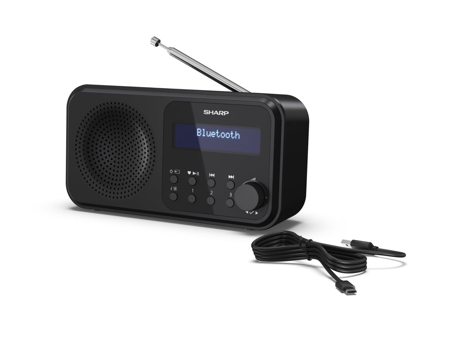 Sharp DR-P420(BK) Tokyo Portable Digital Radio, FM/DAB/DAB+, Bluetooth 5.0, USB or Battery Powered, Midnight Black | Sharp | Tokyo Portable Digital Radio | DR-P420(BK) | Bluetooth | Midnight Black - Image 4