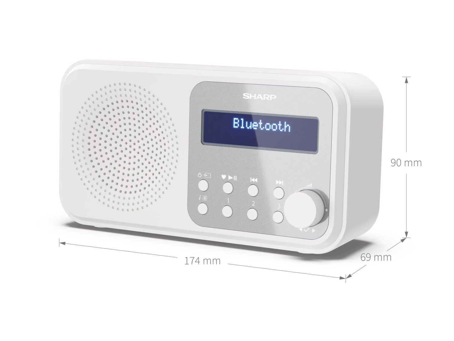 Sharp DR-P420(WH) Tokyo Portable Digital Radio, FM/DAB/DAB+, Bluetooth 5.0, USB or Battery Powered, Snowy White | Sharp | Tokyo Portable Digital Radio | DR-P420(WH) | Bluetooth | White - Image 8