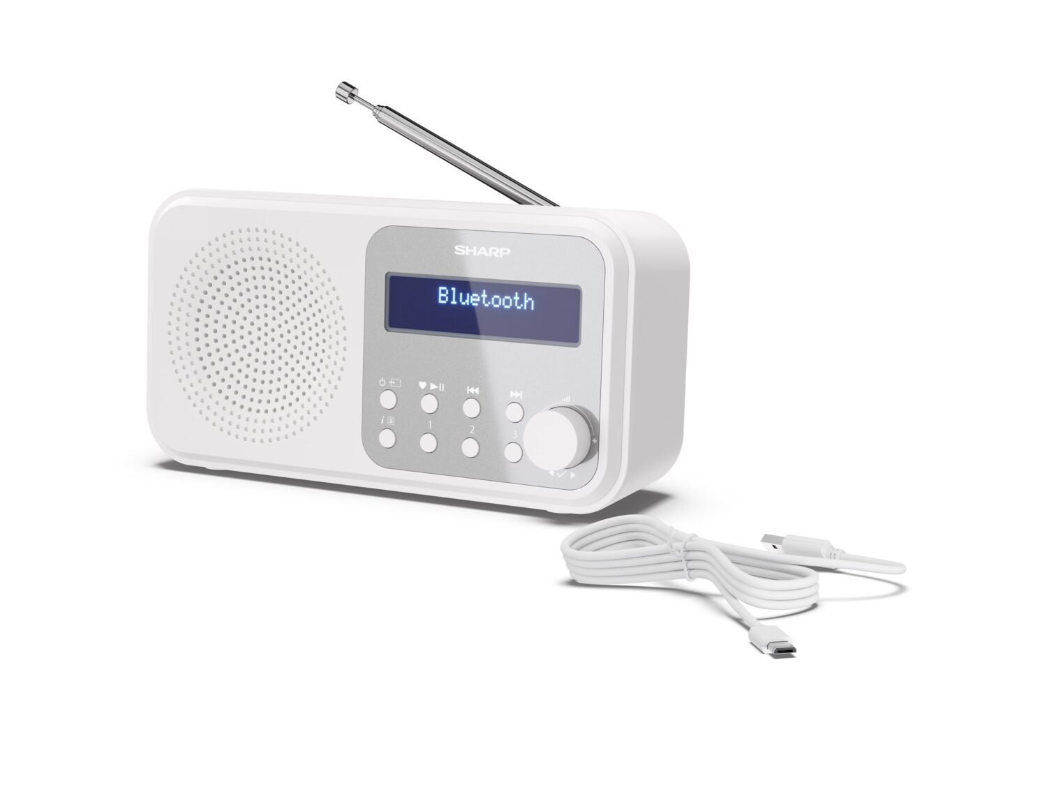 Sharp DR-P420(WH) Tokyo Portable Digital Radio, FM/DAB/DAB+, Bluetooth 5.0, USB or Battery Powered, Snowy White | Sharp | Tokyo Portable Digital Radio | DR-P420(WH) | Bluetooth | White - Image 7