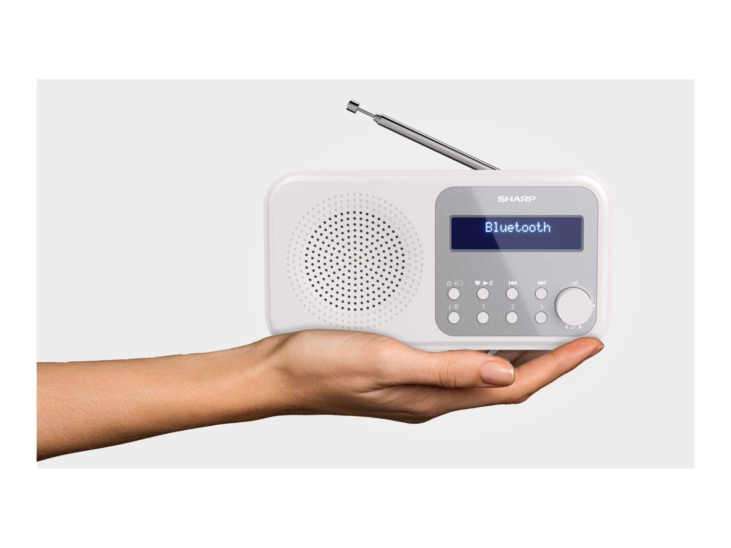 Sharp DR-P420(WH) Tokyo Portable Digital Radio, FM/DAB/DAB+, Bluetooth 5.0, USB or Battery Powered, Snowy White | Sharp | Tokyo Portable Digital Radio | DR-P420(WH) | Bluetooth | White - Image 13
