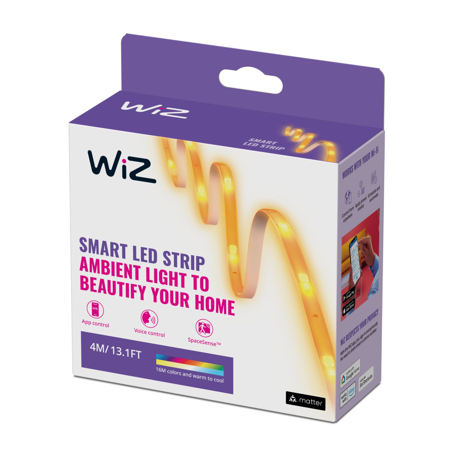 WiZ|Smart WiFi Lightstrip 4m Type-C|10.5 W|2200-6500 K (RGB) - Image 2