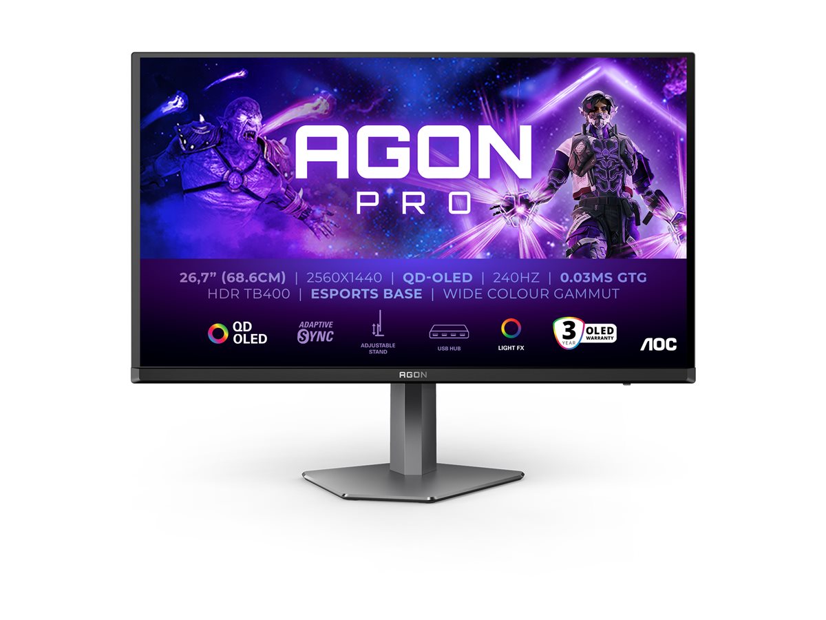 AOC | AG276QZD2 | 26.7 " | OLED | QHD | 16:9 | 240 Hz | 0.03 ms | 2560 x 1440 pixels | 250 cd/m² | HDMI ports quantity 2 - Image 14