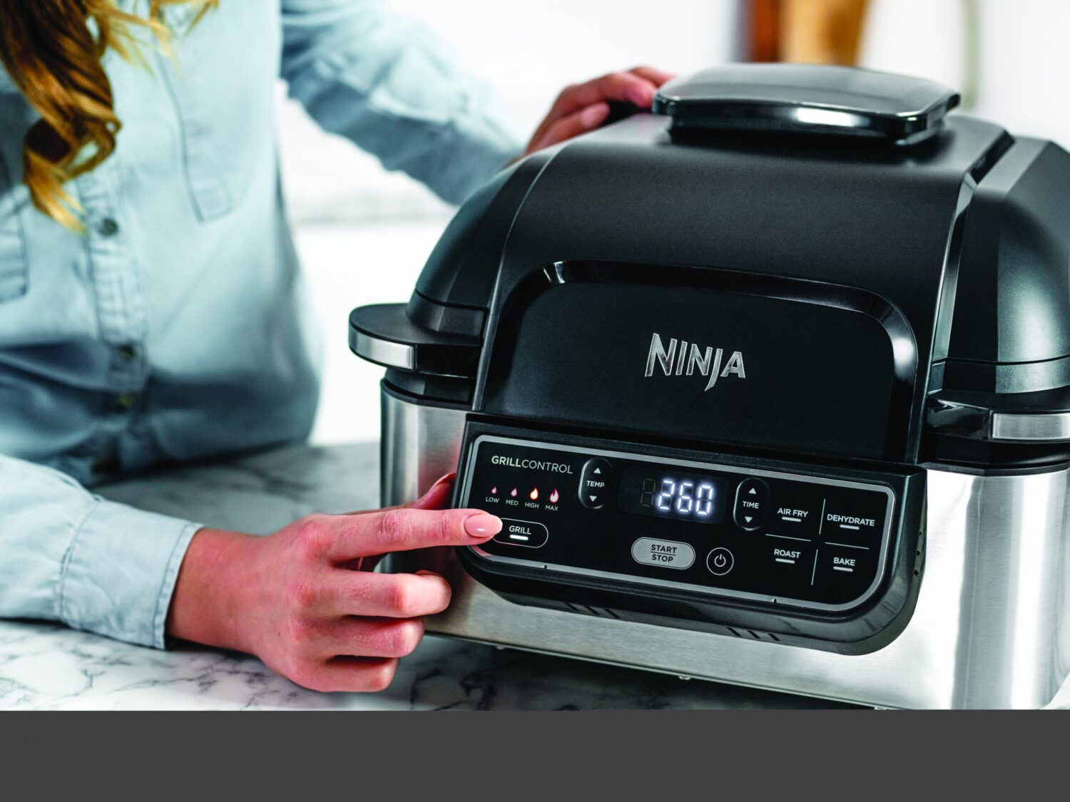 NINJA | Hot Air Fryer | AG301EU | Capacity 5.7 L | Cyclonic Air Technology | Black/Stainless Steel - Image 5
