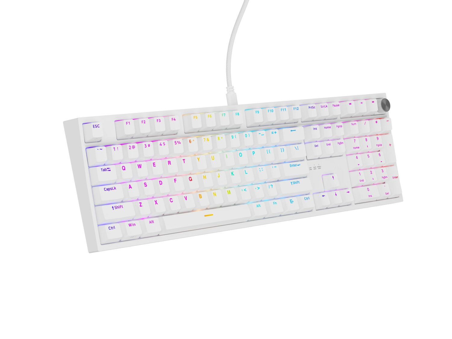 Genesis Thor 404 | Mechanical Gaming Keyboard | Wired | US | White | USB | Gateron Yellow Pro - Image 4