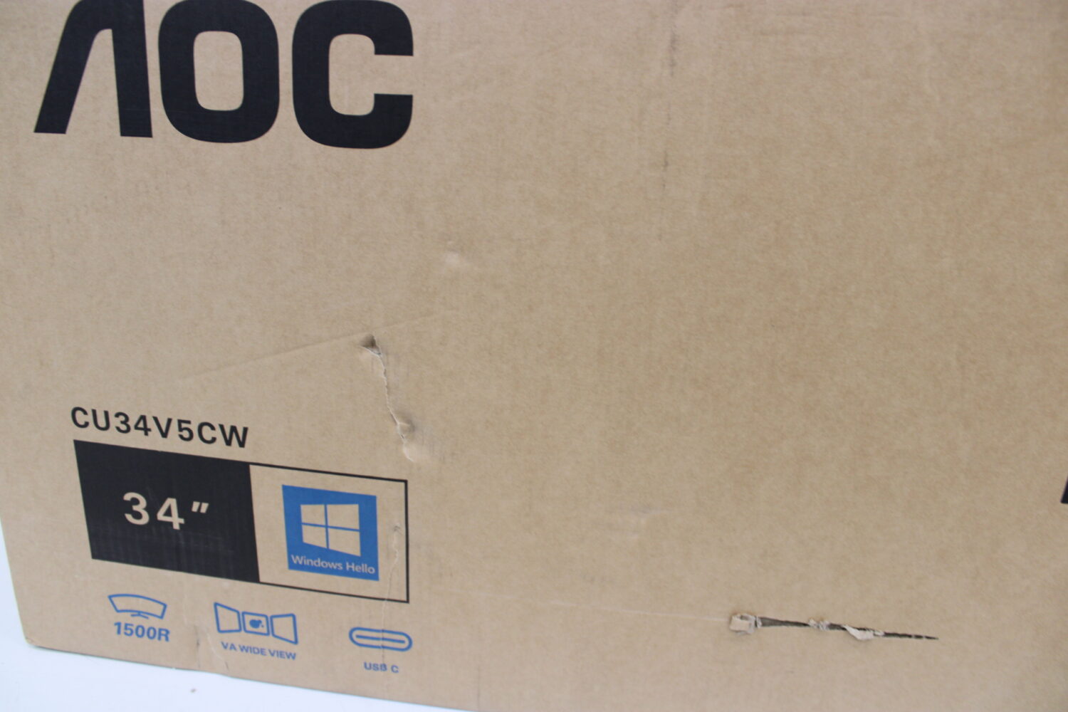 SALE OUT. | AOC | CU34V5CW/BK | 34 " | VA | 21:9 | 100 Hz | 4 ms | 3440 x 1440 pixels | HDMI ports quantity 1 | Warranty 36 month(s) | DAMAGED PACKAGING - Image 2